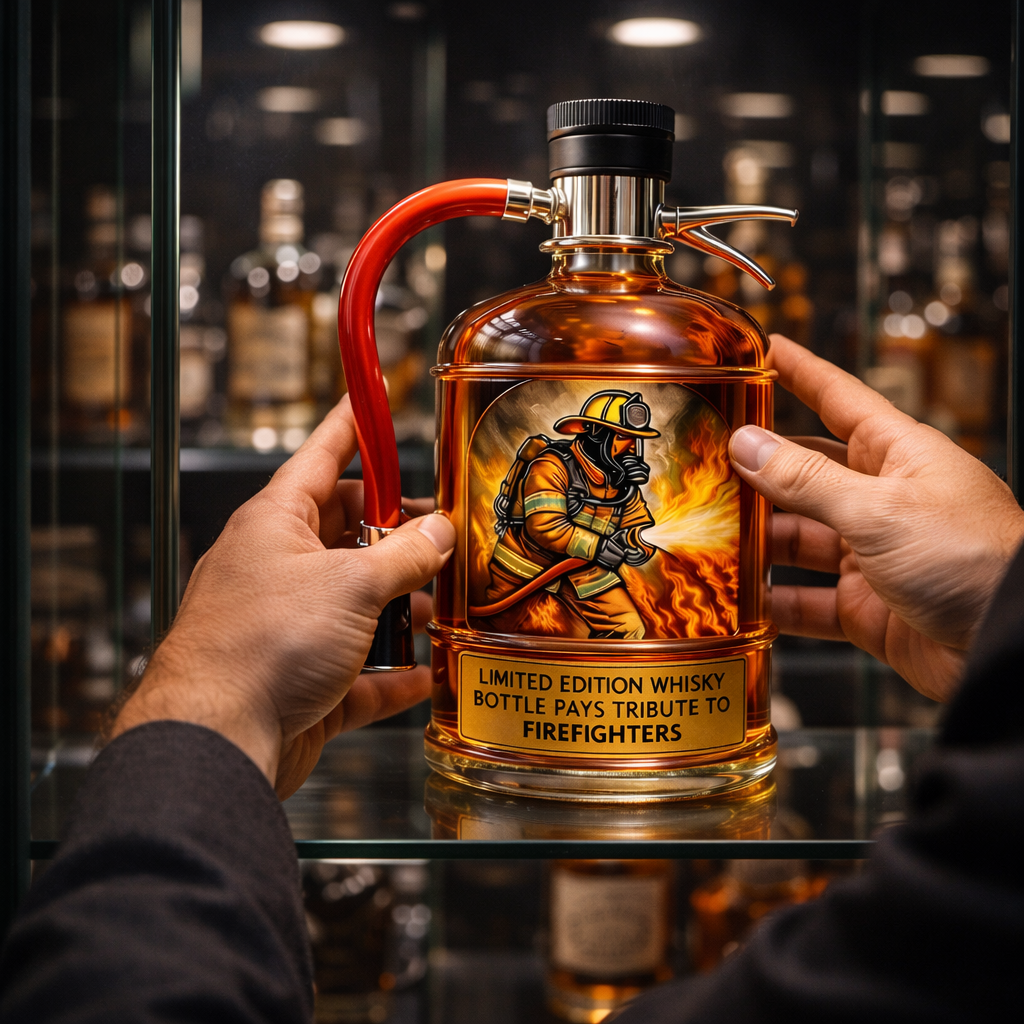 Dekorative Whiskyflasche - Feuerlöscher-Design