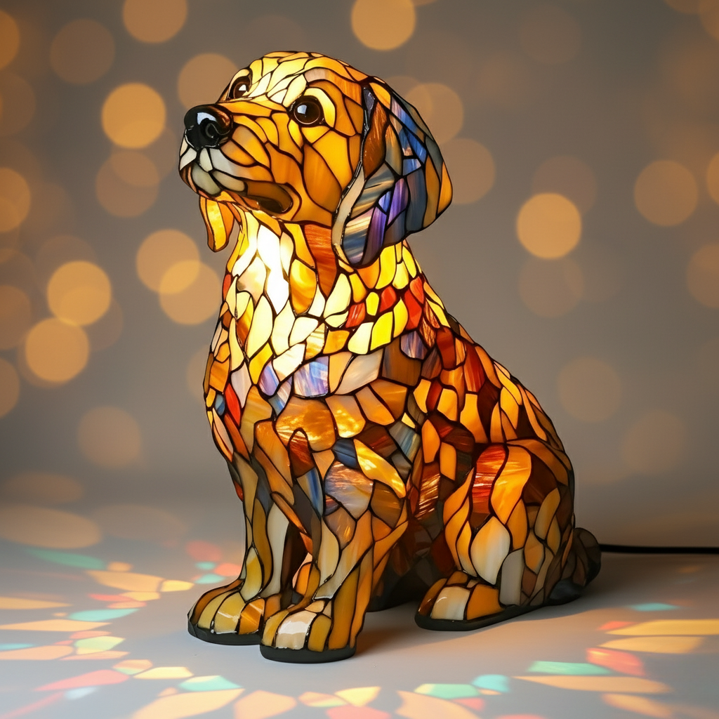 Golden Retriever Lily – Scultura Spirituale LED