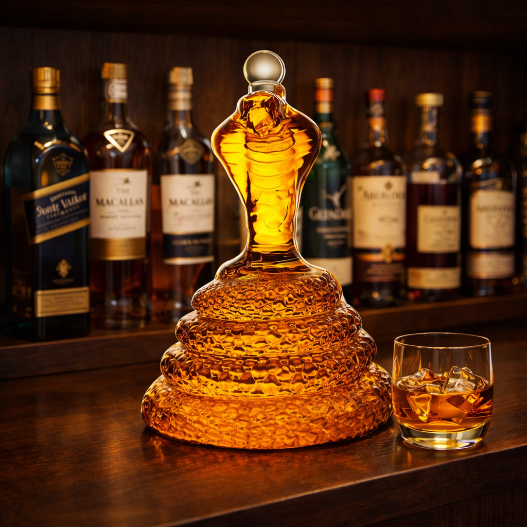 Whisky-Dekanter Kobra - Skulpturale Eleganz