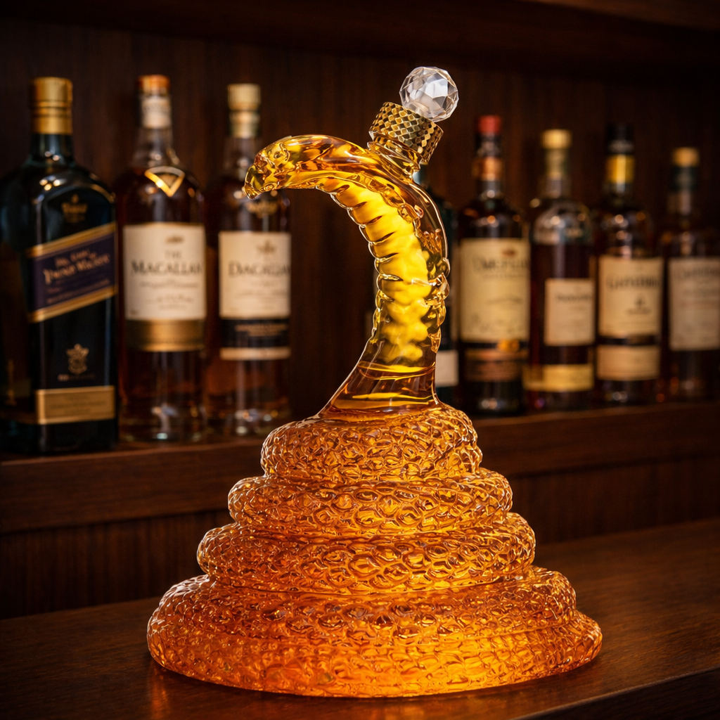 Whisky-Dekanter Kobra - Skulpturale Eleganz