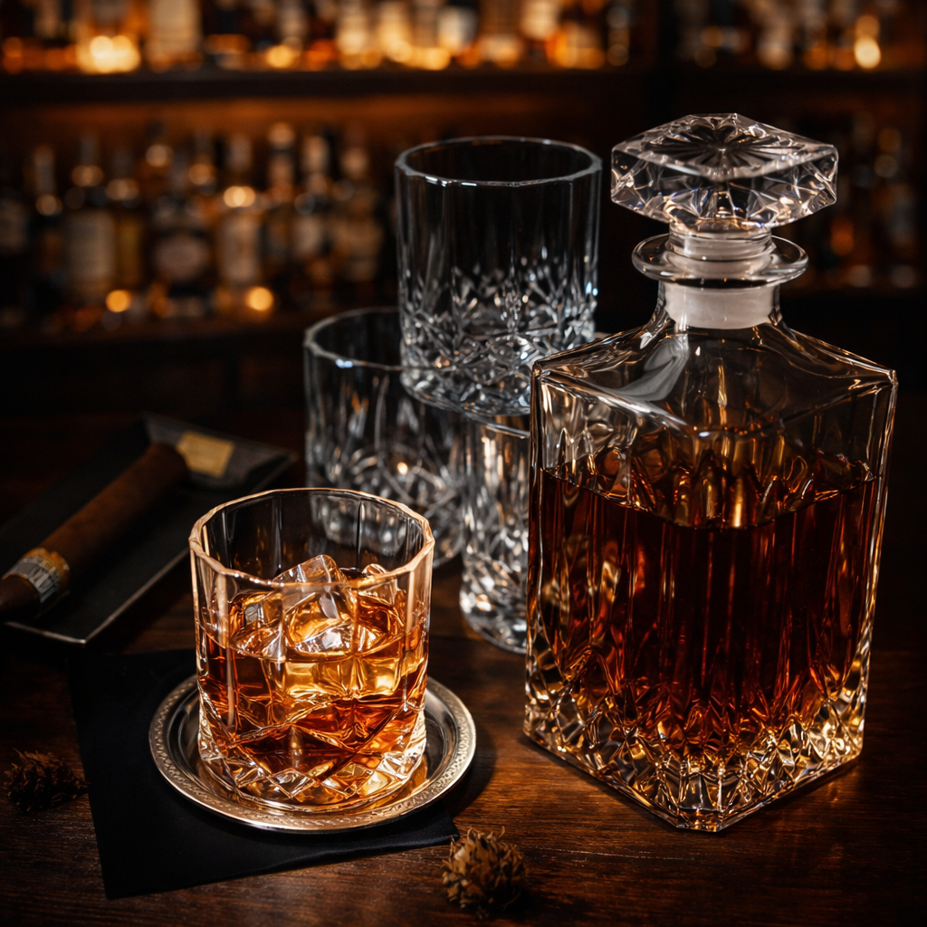 Whisky-Flaschen- und Gläser-Set