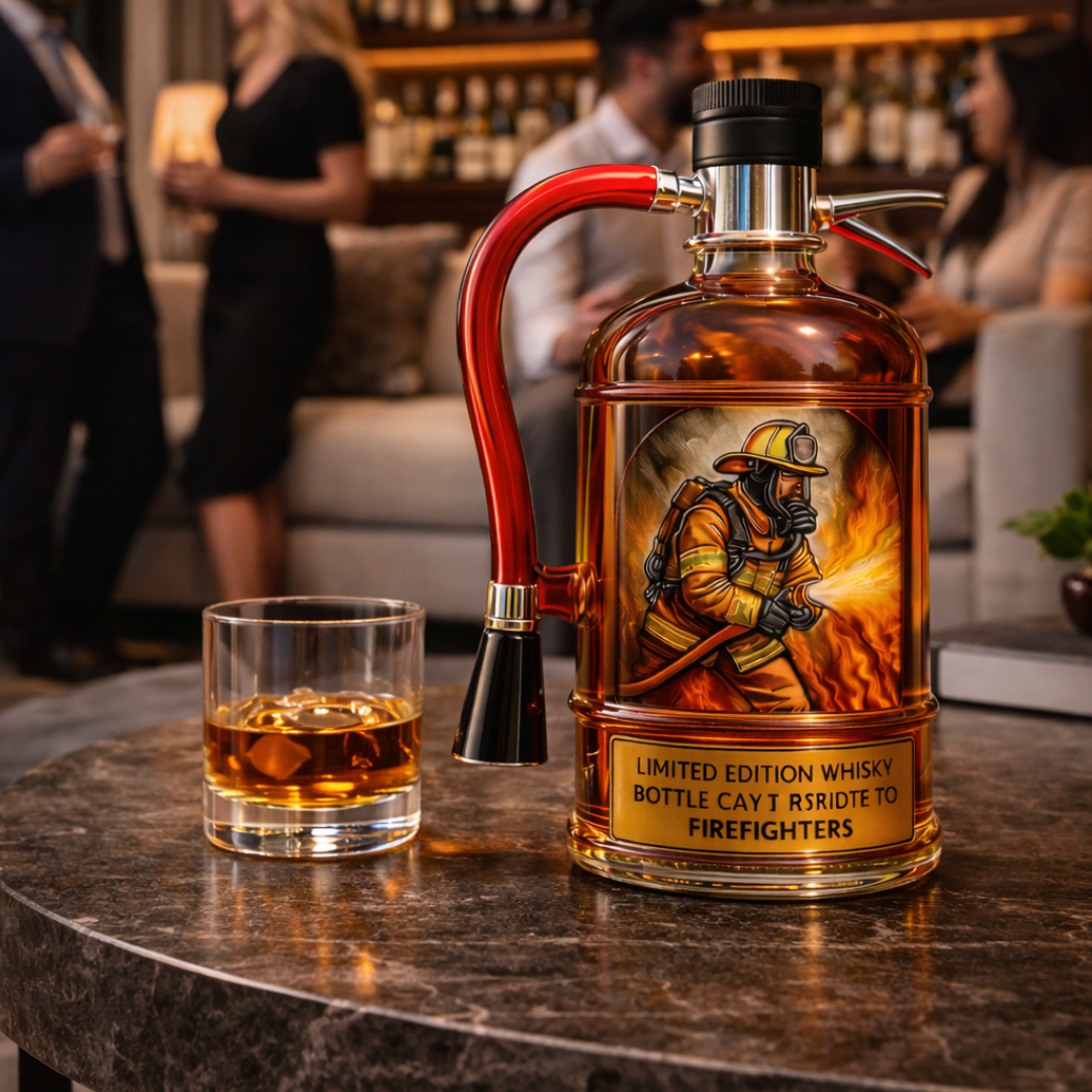 Dekorative Whiskyflasche - Feuerlöscher-Design