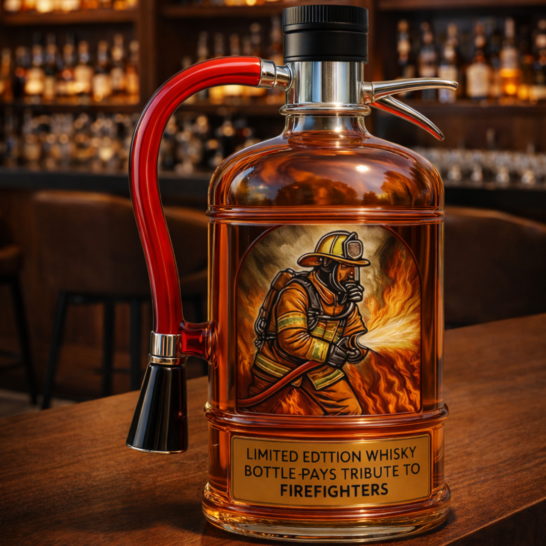 Dekorative Whiskyflasche - Feuerlöscher-Design