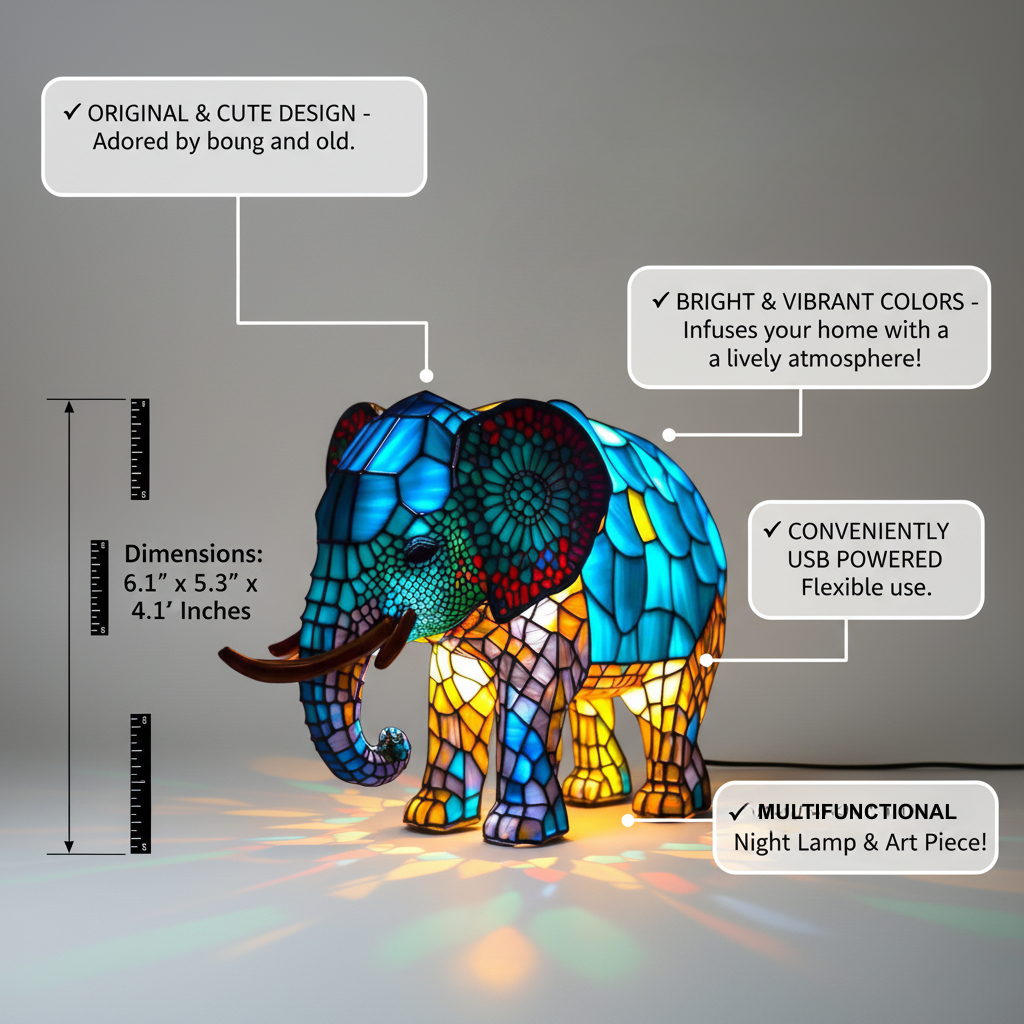 Elefante Noa – Lampada Incantevole LED