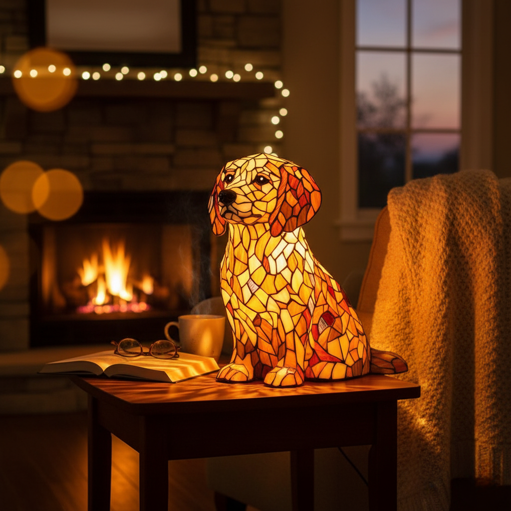 Golden Retriever Lily – Scultura Spirituale LED