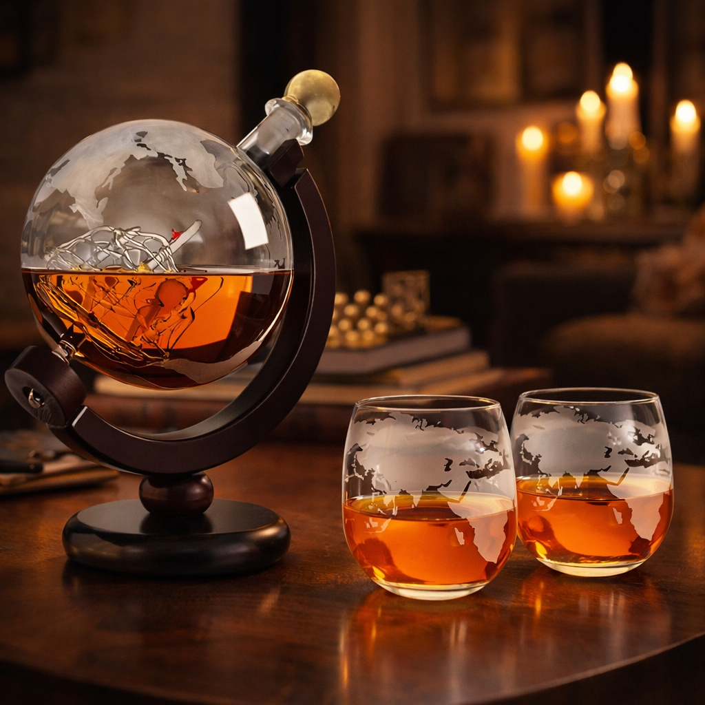 Globus-Whiskykaraffe - Eine Reise mit Stil