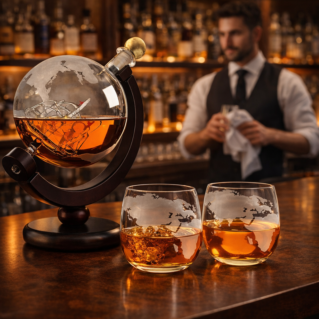 Globus-Whiskykaraffe - Eine Reise mit Stil