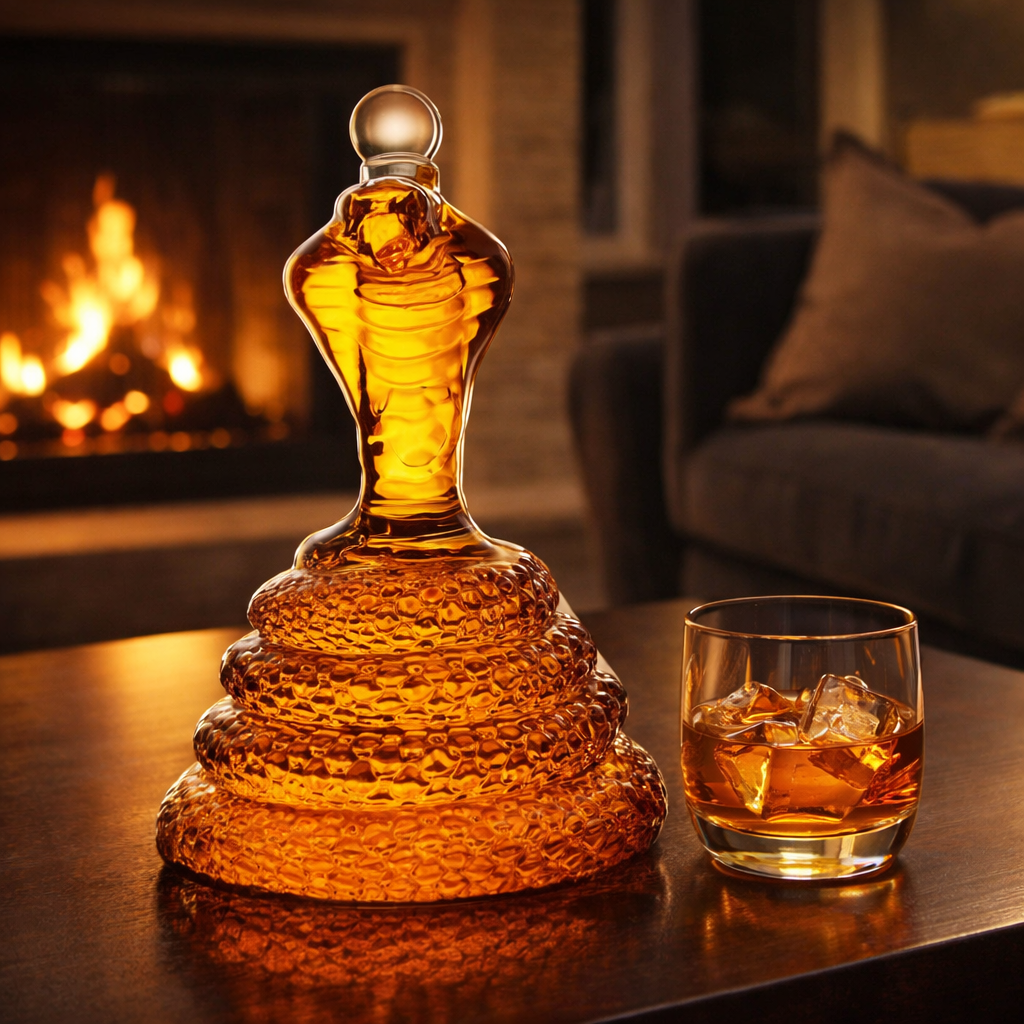 Whisky-Dekanter Kobra - Skulpturale Eleganz