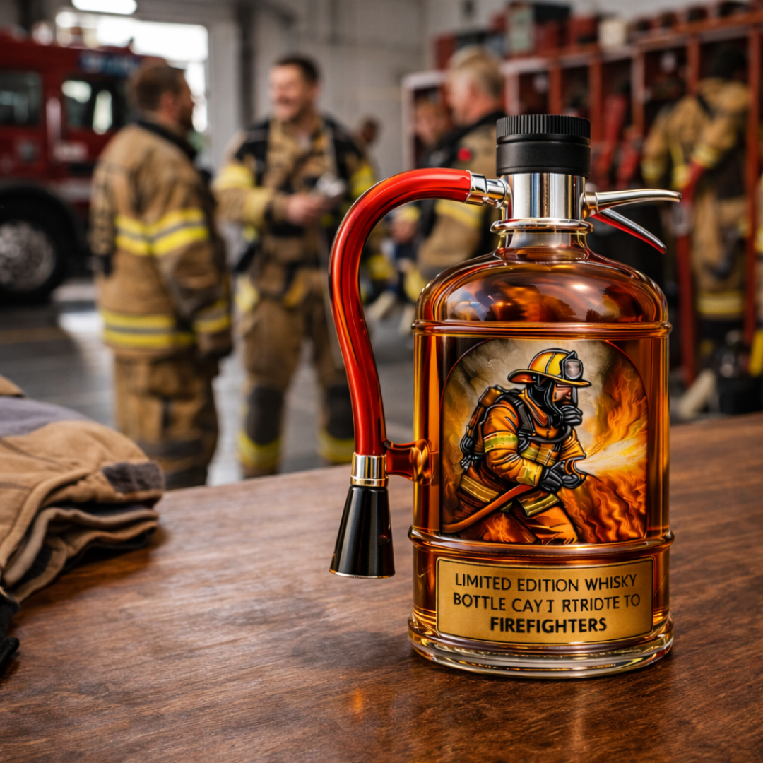 Dekorative Whiskyflasche - Feuerlöscher-Design