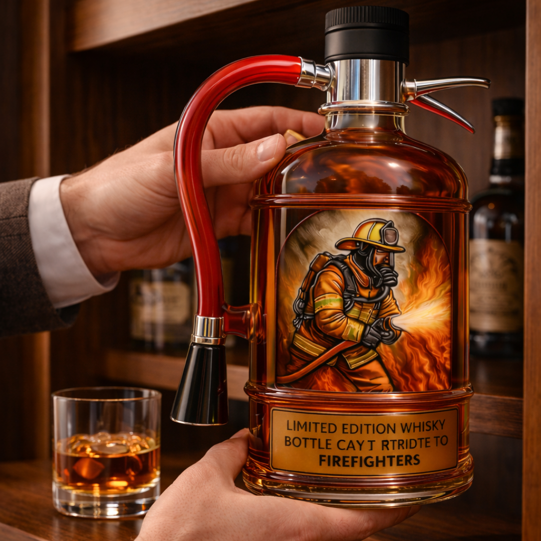 Dekorative Whiskyflasche - Feuerlöscher-Design